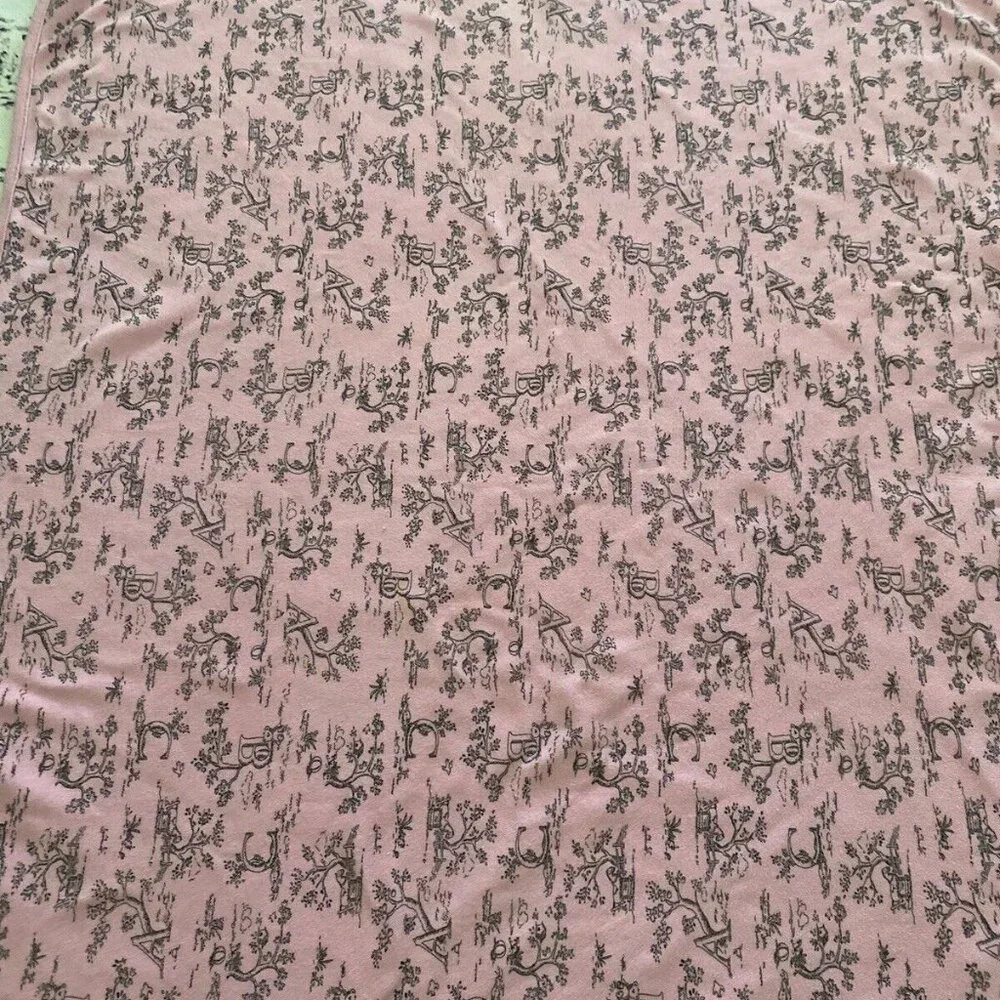 Starting Out Pink White ABC Toile Baby Girl Blanket Lovey Cotton 24